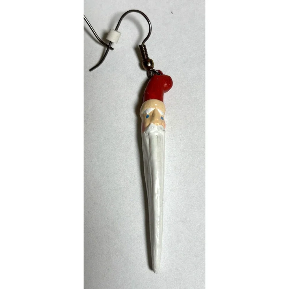 Santa Claus Pencil Shaped Earrings Resin 3